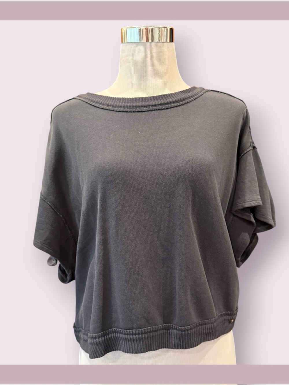 Anthropologie Pilcro Faded Black Cross Back Tee - Picture 3 of 8